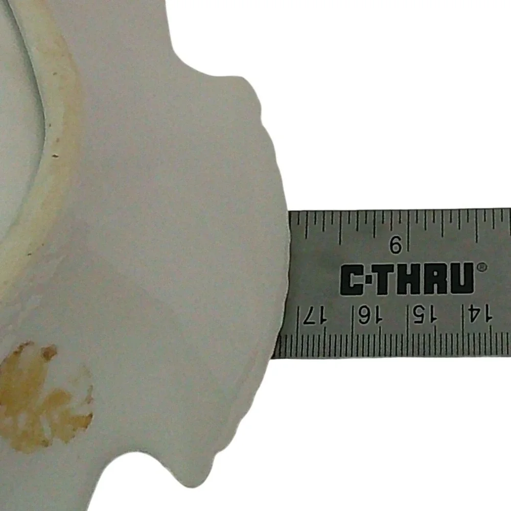 I.W. Rice Shell Trinket Dish Vintage White Gold Cherub Cameo Japan Porcelain